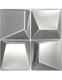 Panel de pared 3D plata con acabado metálico 2