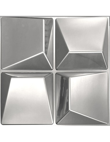 Panel de pared 3D plata con acabado metálico