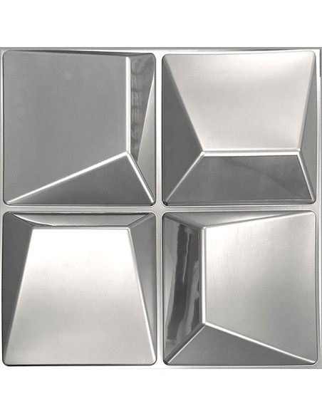 Panel de pared 3D plata con acabado metálico