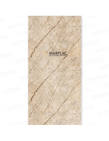 Placa efecto mármol beige con vetas marrones ideal para baños