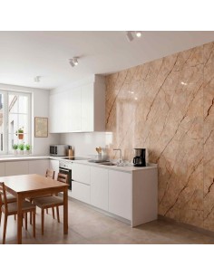 Placa efecto mármol beige con vetas marrones ideal para baños 2