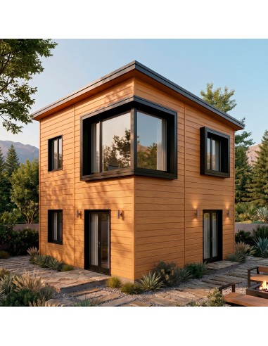 Metal siding exterior efecto madera para fachadas