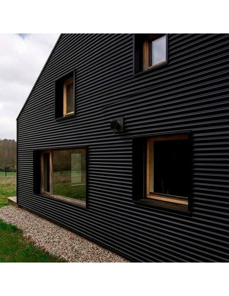 Metal siding negro efecto listón