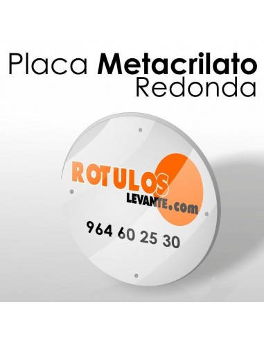 Placa metacrilato redonda