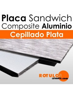 Panel Sandwich Aluminio Cepillado Plata