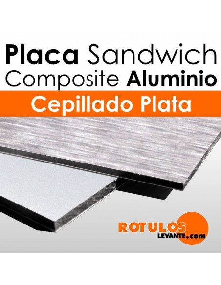 Panel Sandwich Aluminio Cepillado Plata