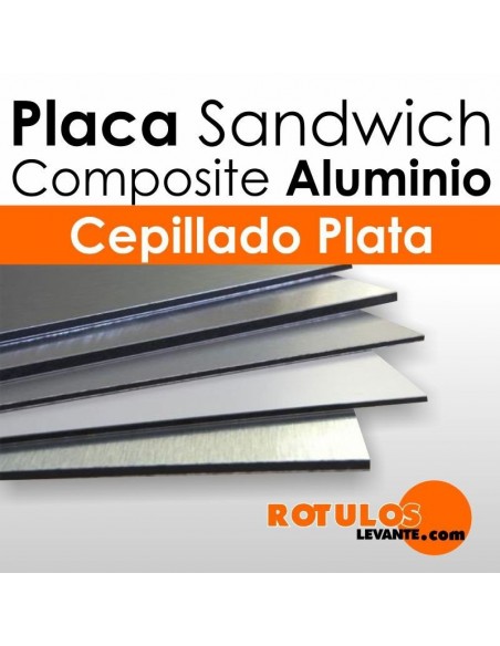 Panel Sandwich Aluminio Cepillado Plata