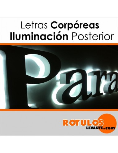 Letras corporeas iluminacion exterior