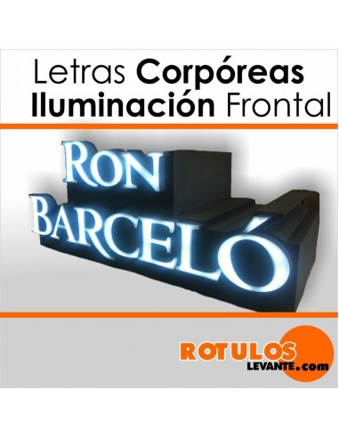 Letra aluminio iluminación frontal