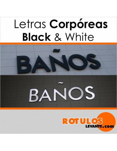 Letras corpóreas black & white