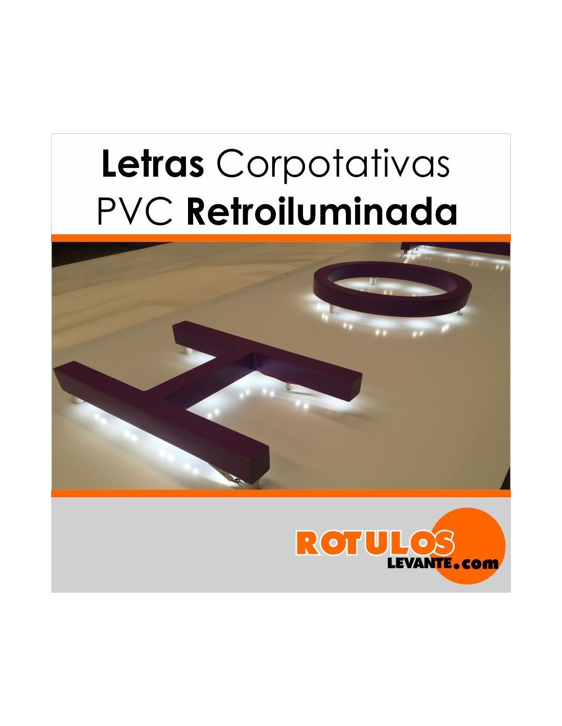 Letras Corpóreas de PVC Luminosas