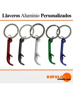 Llavero abridor publicitario de aluminio