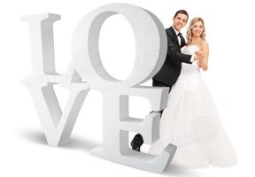 Letras Gigantes de 60 centimetros para bodas y eventos en poliestireno. Se  incluye el símbolo & gratis : : Hogar y cocina