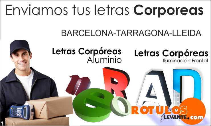 letras corporeas barcelona,tarragona,lleida