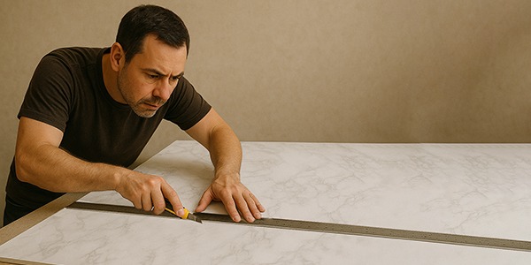Cómo cortar placas decorativas efecto mármol